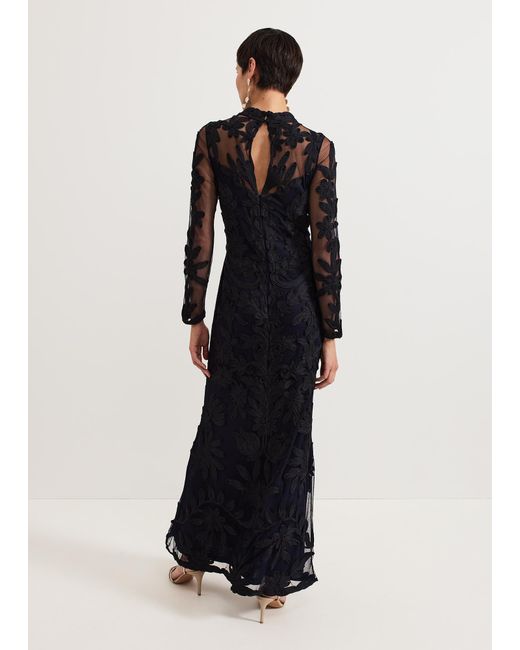 Phase Eight Blue Geneve Tapework Maxi Dress