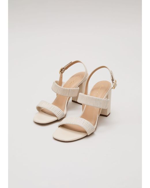 Phase Eight Natural Leather Double Strap Block Heel Sandal