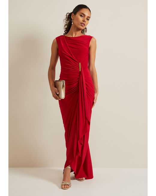 Phase Eight Red 's Petite Donna Maxi Dress