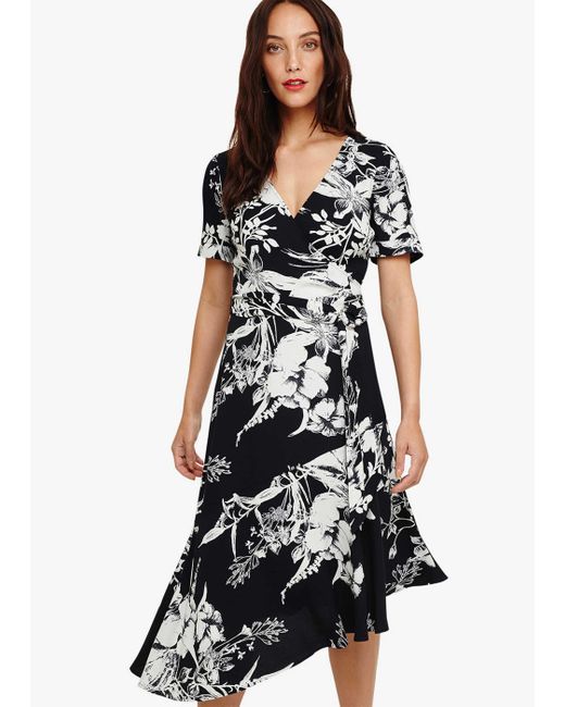 Phase Eight Blue Evadine Printed Wrap Dress