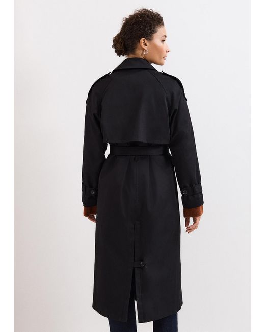 Phase Eight Black Avalie Neutral Collar Detail Trench Coat
