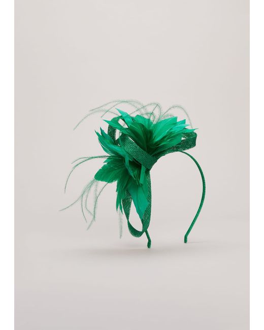 Phase Eight Black 's Green Flower Headband