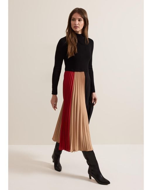 Phase Eight Natural Petite Kiera Colourblock Midi Dress