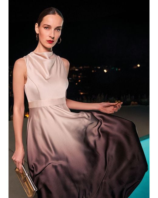 Phase Eight White Cheryl Cowl Neck Ombre Maxi Dress