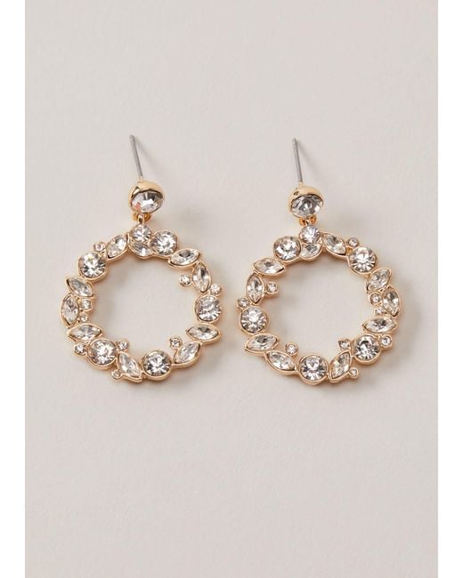 Phase Eight Natural 's Circle Stone Drop Earrings