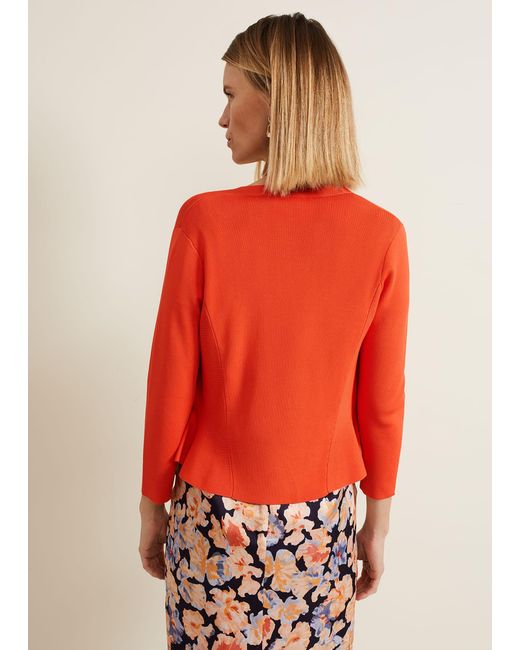 Phase Eight Red Salma Flare Hem Knitted Jacket