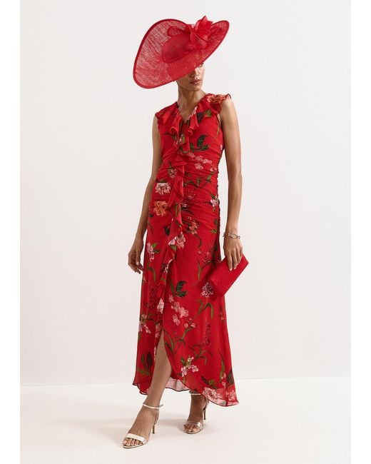Phase Eight Red Mae Floral Maxi Dress