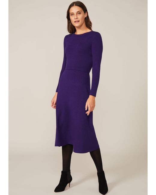 Phase Eight Purple Mel Fit And Flare Midi Dress