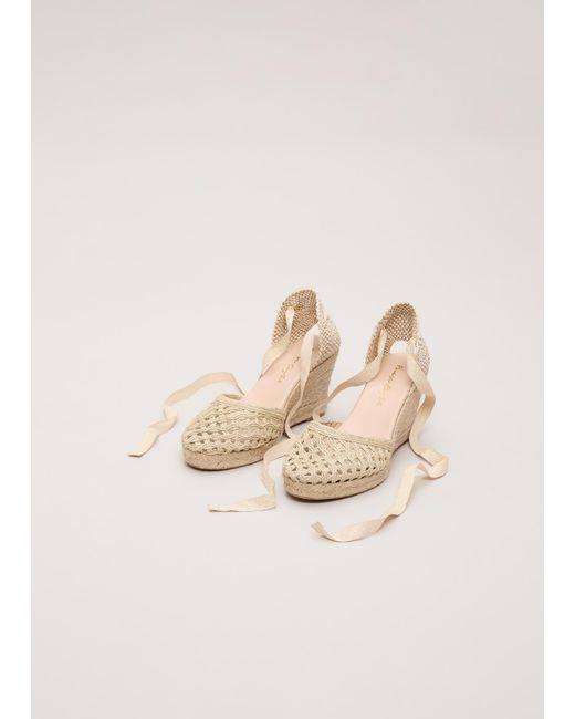 Phase Eight Natural Metallic Openwork Wedge Espadrille