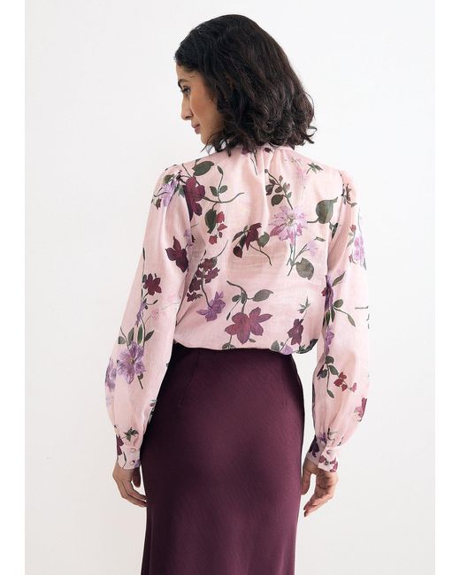 Phase Eight Red Estelle Floral Pussybow Blouse