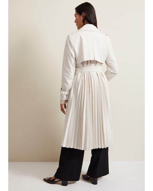 Phase Eight Natural Eleanor Pleat Back Trench Coat