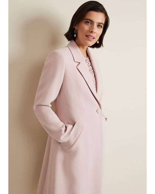 Phase Eight Natural 's Juliette Crepe Coat