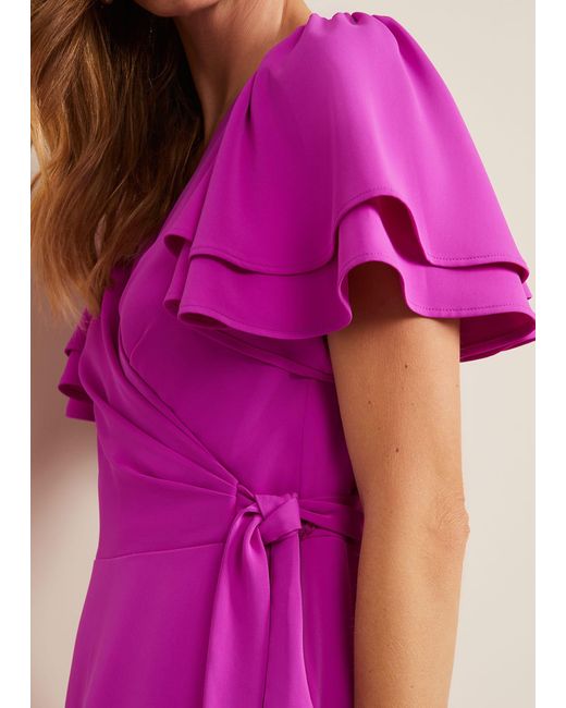 Phase Eight Pink 's Gian Magenta Wrap Midi Dress