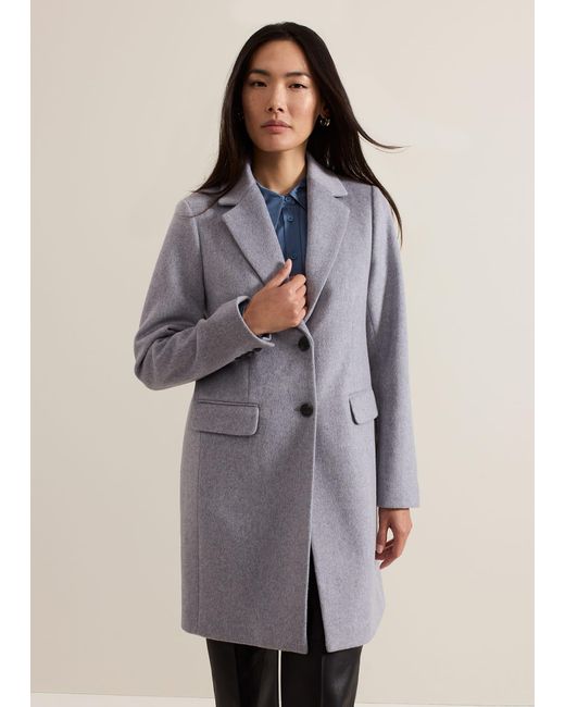 Phase Eight Blue Lydia Wool Coat