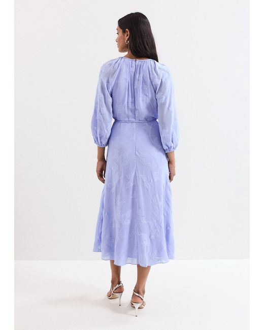 Phase Eight Purple Liona Floral Jacquard Midi Dress