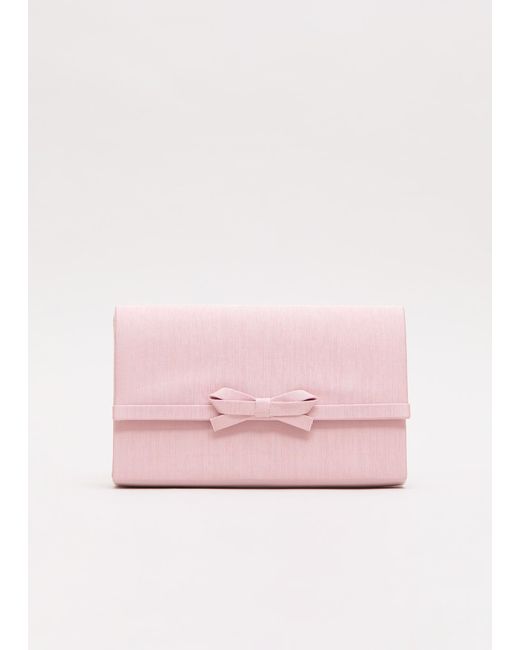 Phase Eight Pink Grosgrain Bow Clutch Bag