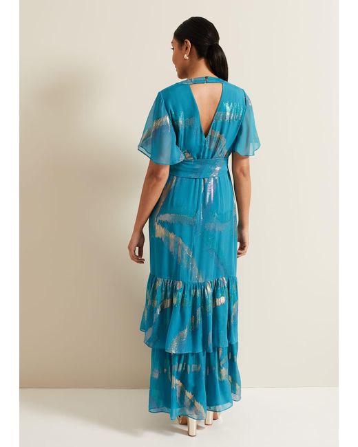 Phase Eight Blue 's Petite Charissa Silk Maxi Dress