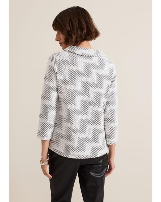 Phase Eight Gray Rena Textured Top