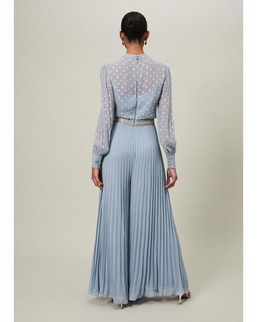 Phase Eight Blue Charley Pleated Jumpsuit