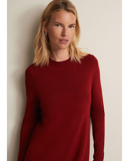 Phase Eight Red 's Vickie Fine Knit Mini Dress