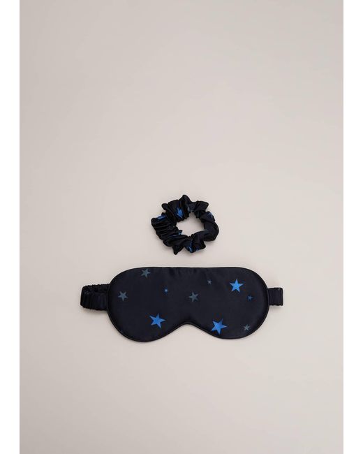Phase Eight Blue Silk Eyemask & Scrunchie Set