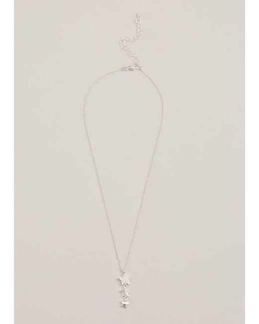 Phase Eight White Plated Star Necklace
