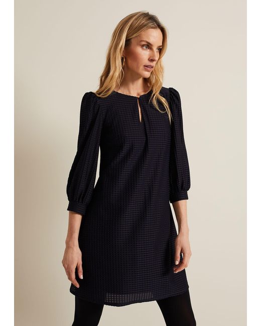 Phase Eight Black Dannie Textured Tunic Dress