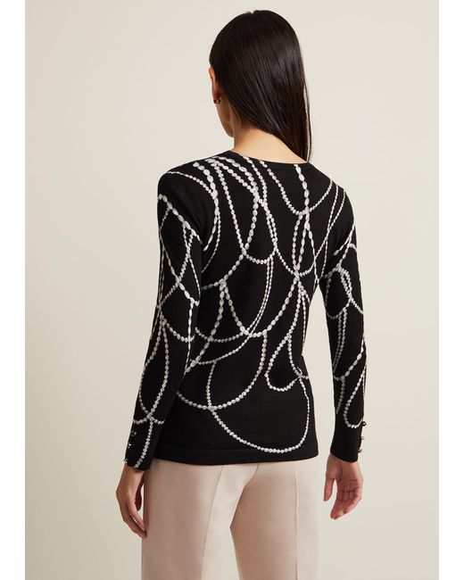 Phase Eight Black Jaelyn Pearl Print Jumper