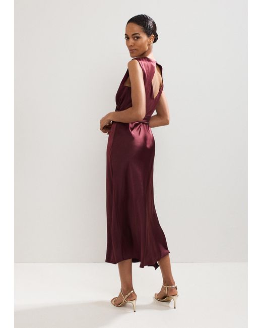 Phase Eight Purple Felicity Satin Midi Dress