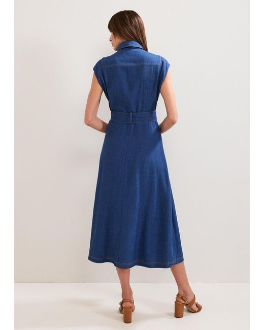 Phase Eight Blue Luiza Midi Dress