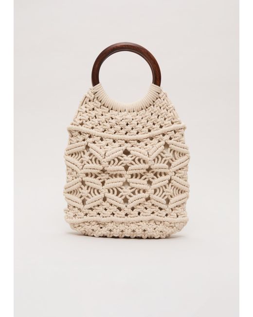 Phase Eight Natural Macrame Bucket Bag