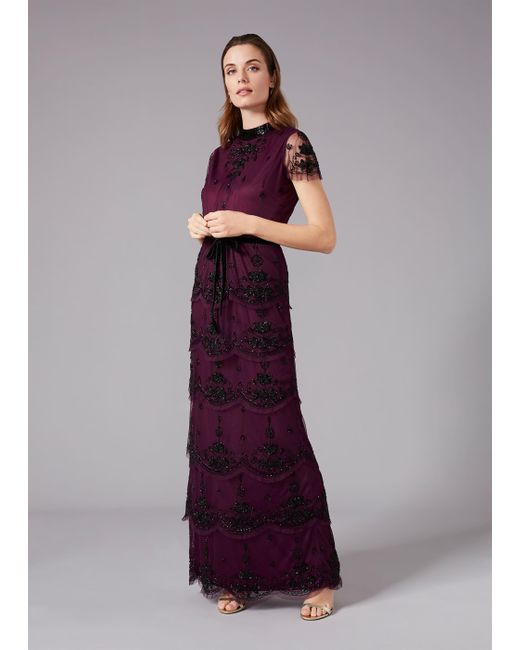 Phase Eight Purple Roberta Layered Dress