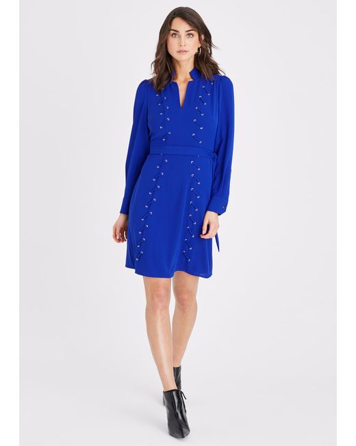 Phase Eight Blue Braelynn Eyelet Dress