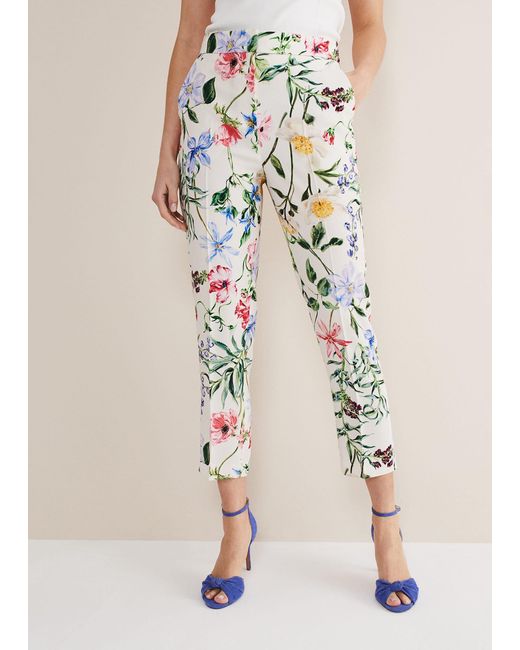 Phase Eight Natural 's Ulrica Floral Cigarette Trousers