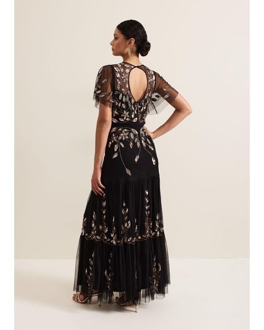 Phase Eight Natural Hilary Embellished Midi Dress