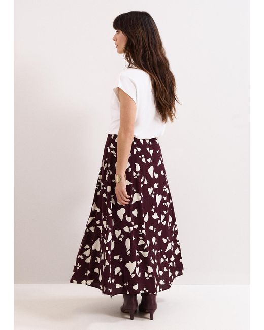 Phase Eight Red Valentina Heart Print Skirt