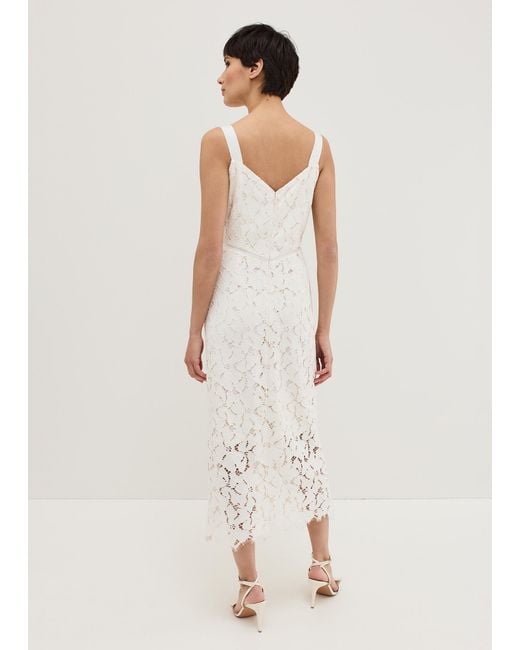 Phase Eight Gray Gracie Lace Midi Dress