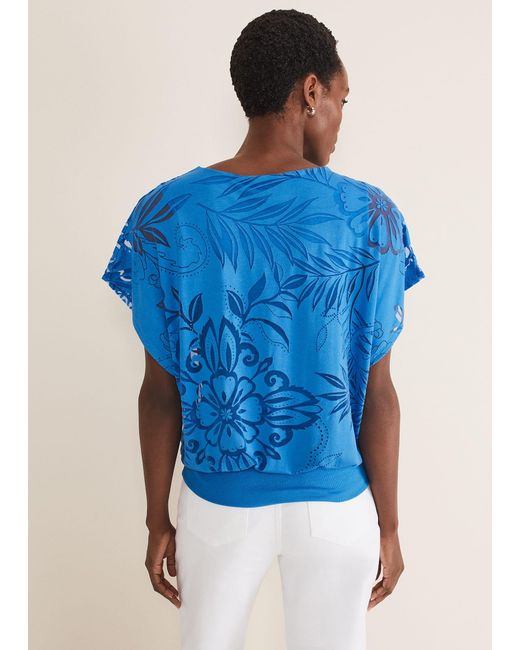 Phase Eight Blue Rubi Burnout Top