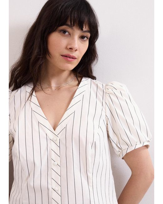 Phase Eight White Elora Stripe Blouse