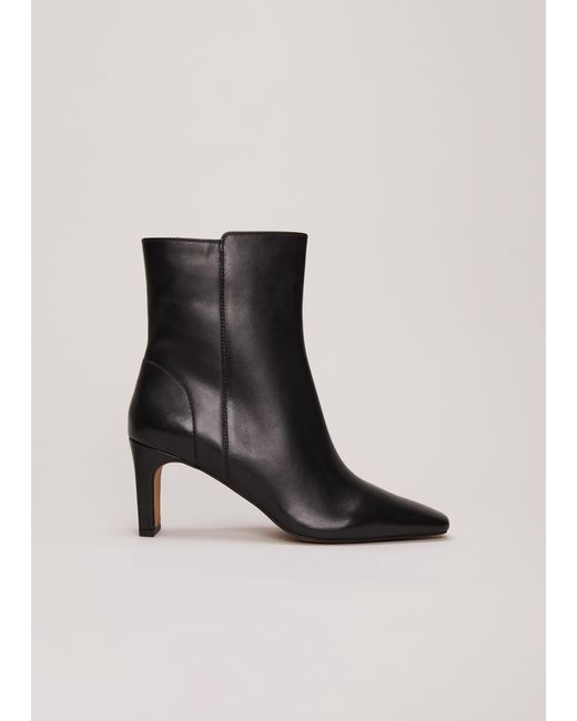 Phase Eight 's Black Leather Ankle Boots