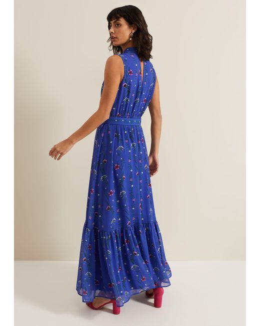 Phase Eight Blue Sofia Print Maxi Dress