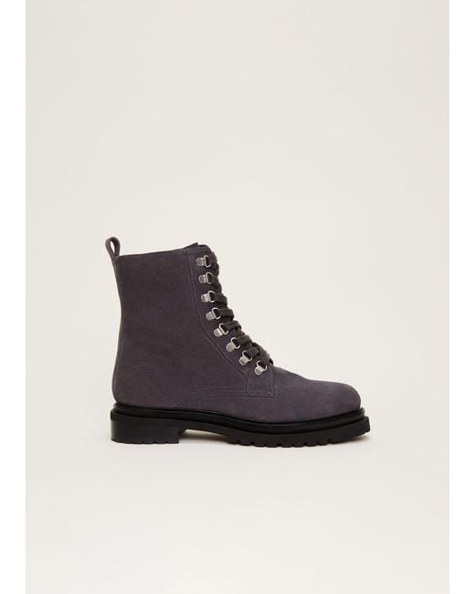 Phase Eight Gray Meladie Suede Lace Up Hiker Boot