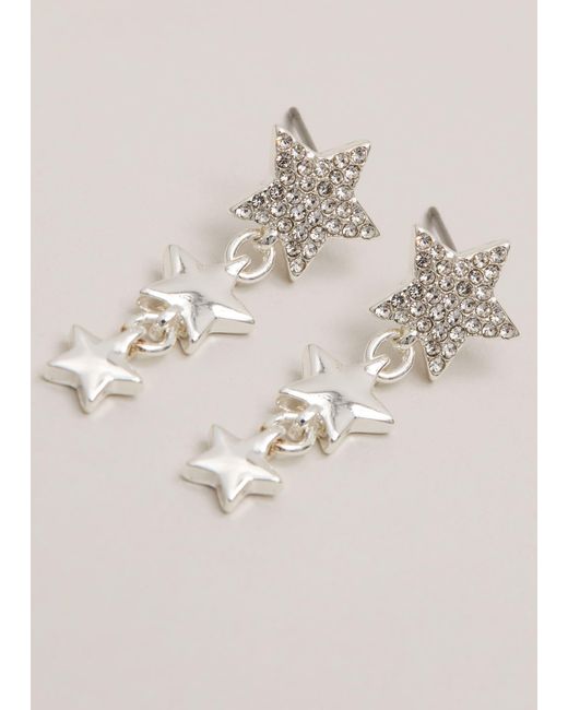 Phase Eight Natural Plated Star Drop Earring