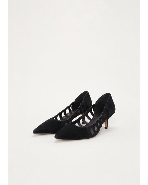 Phase Eight White Suede Court Shoe