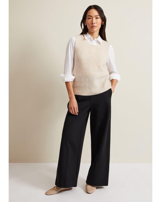 Phase Eight Natural 's Mila Ponte Wide Leg Trousers