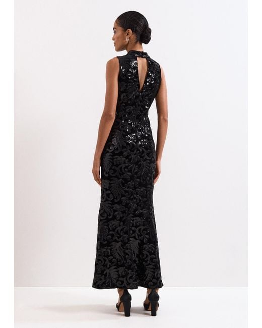 Phase Eight Black Trudy Sequin Maxi Dress