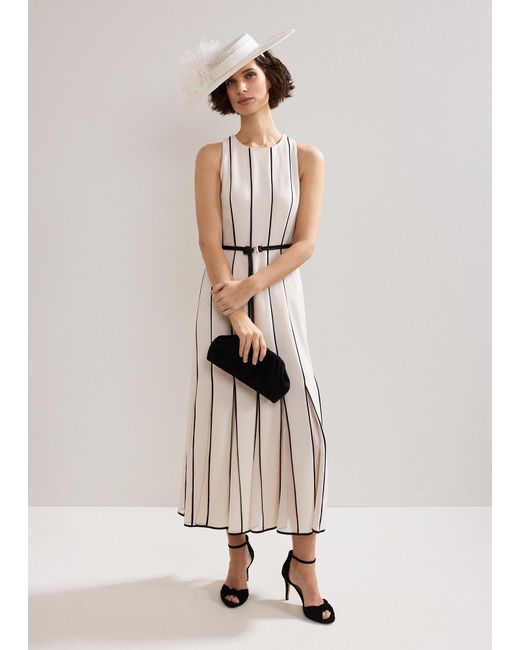 Phase Eight White Kimberly Belted Midi Dress