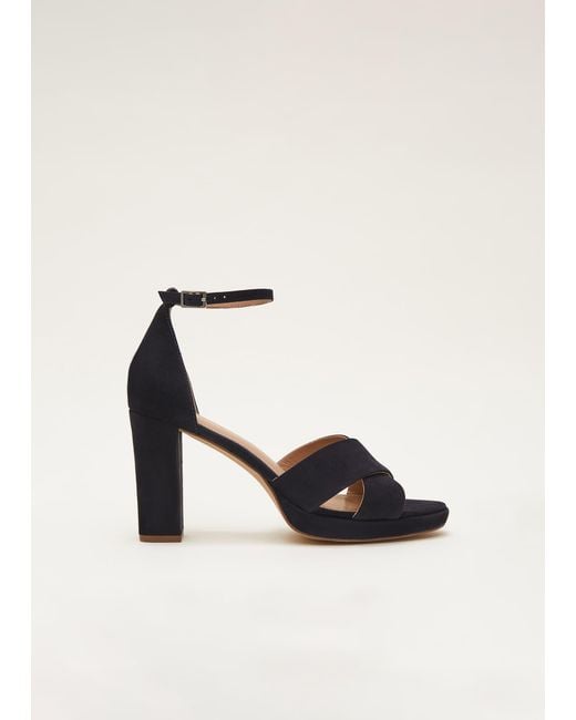 Phase Eight Blue Suede Platform Heels
