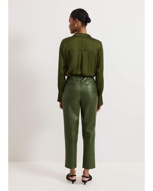 Phase Eight Green Mya Pu Crop Trouser