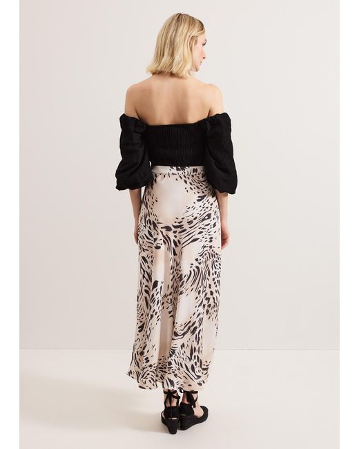 Phase Eight Natural Orla Animal Printed Skirt